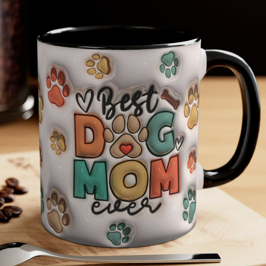 BEST DOG MOM EVER 3D MUG - Black accents - Mugscity - Free Shipping