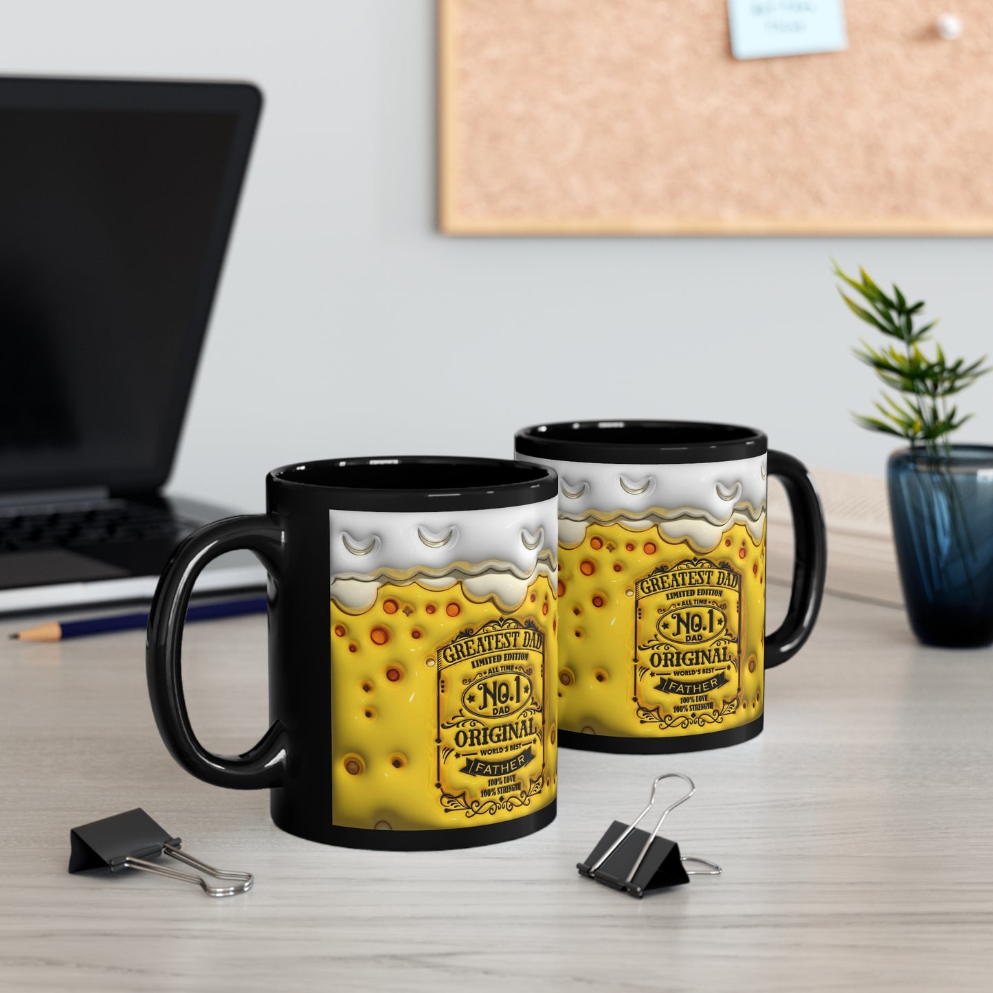 GREATEST DAD 3D MUG - BLACK - MUGSCITY - Free Shipping