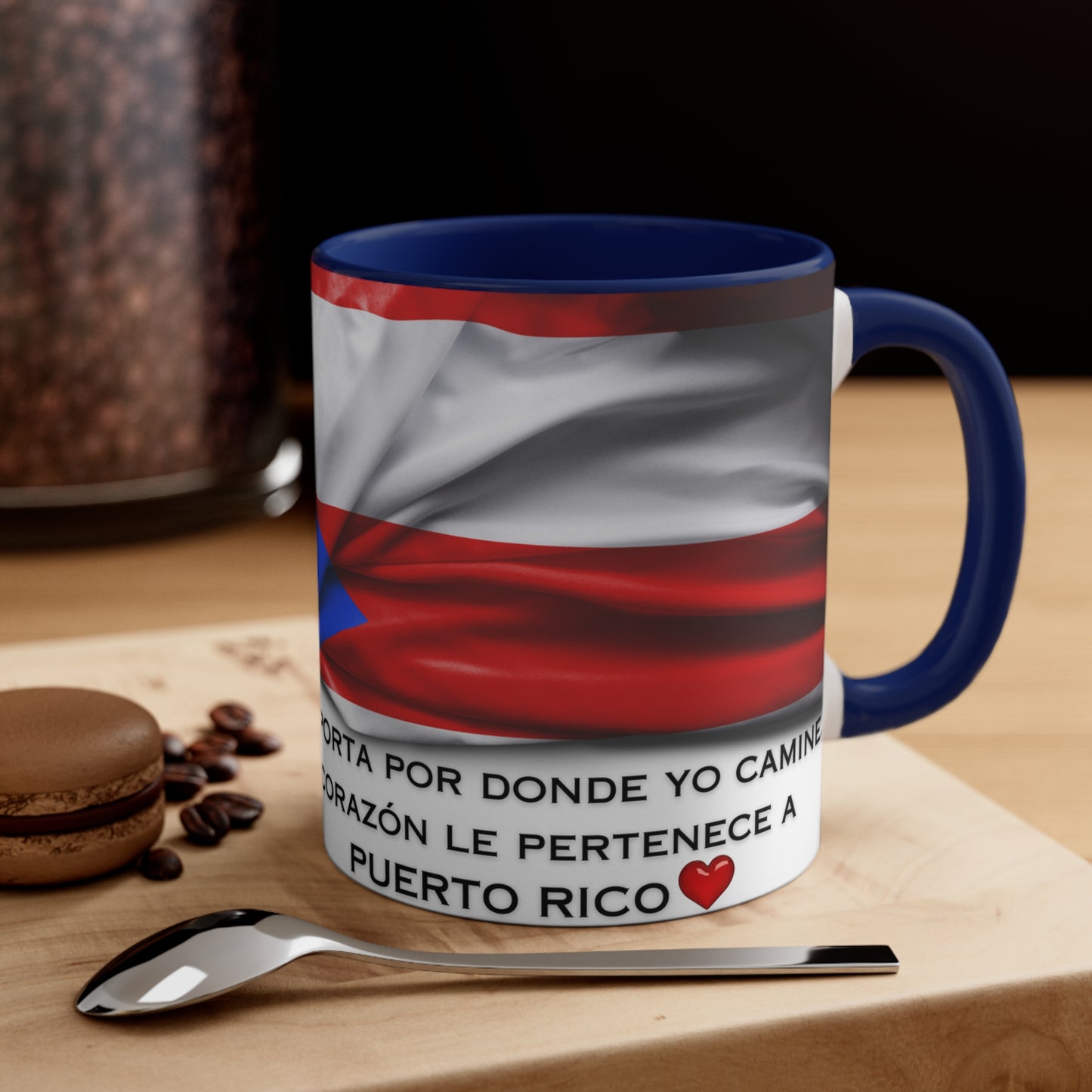 Mi Corazon Pertenece a Puerto Rico - Mugscity - Free Shipping Available with Red, Blue or Black Accents -