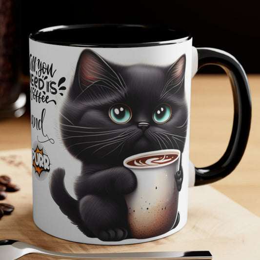 COFFEE AND PURR MUG - BLACK CAT LOVER GIFT | MUGSCITY 23