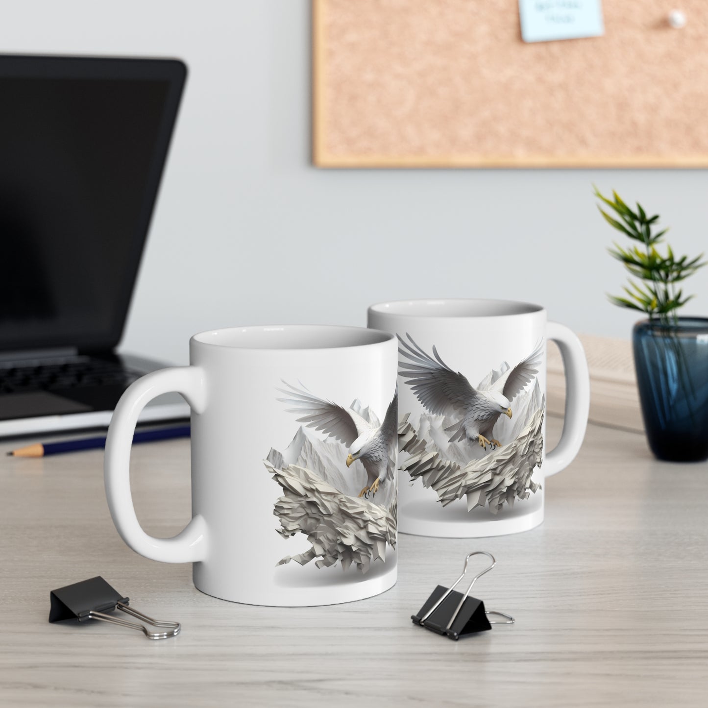 POWERFUL EAGLE ON THE MOUNTAIN 3D MUG - MUGSCITY - Free Shipping