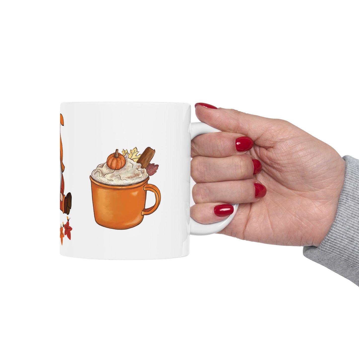 Fall Vibes Mug – Gnome Coffee Cup with Pumpkins & Autumn Leaves | MUGSCITY23