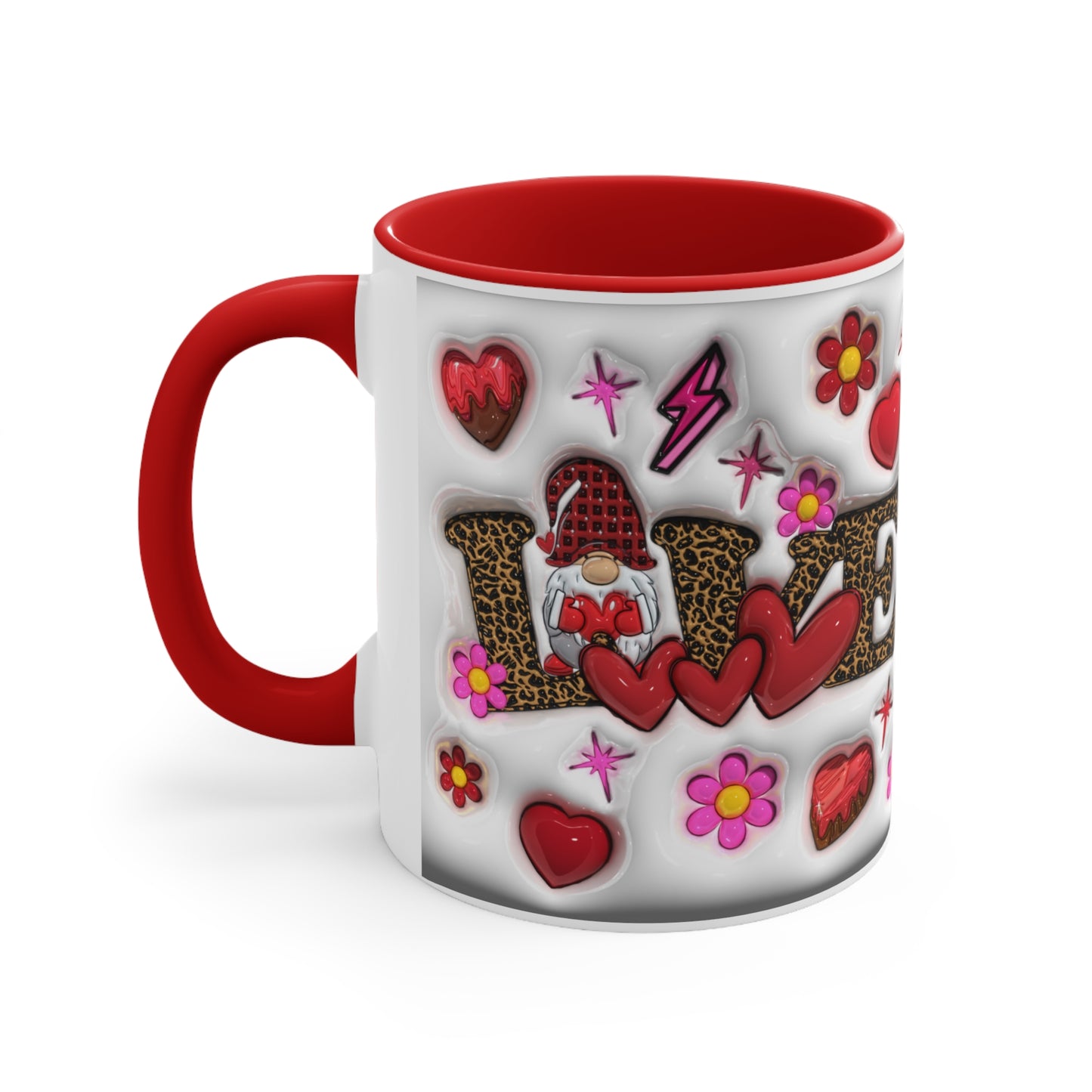 VALENTINE GNOME LOVE MUG CUTE HEARTS & FLOWERS GIFT CUP | MUSGCITY 23