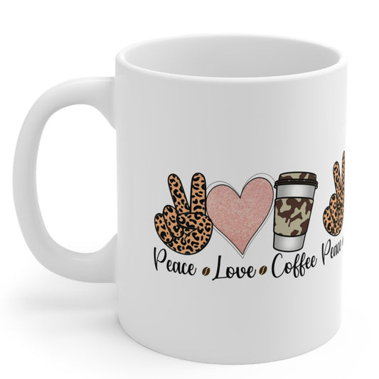 PEACE LOVE COFFEE Coffee Lovers Mug - MUGSCITY - Free Shipping