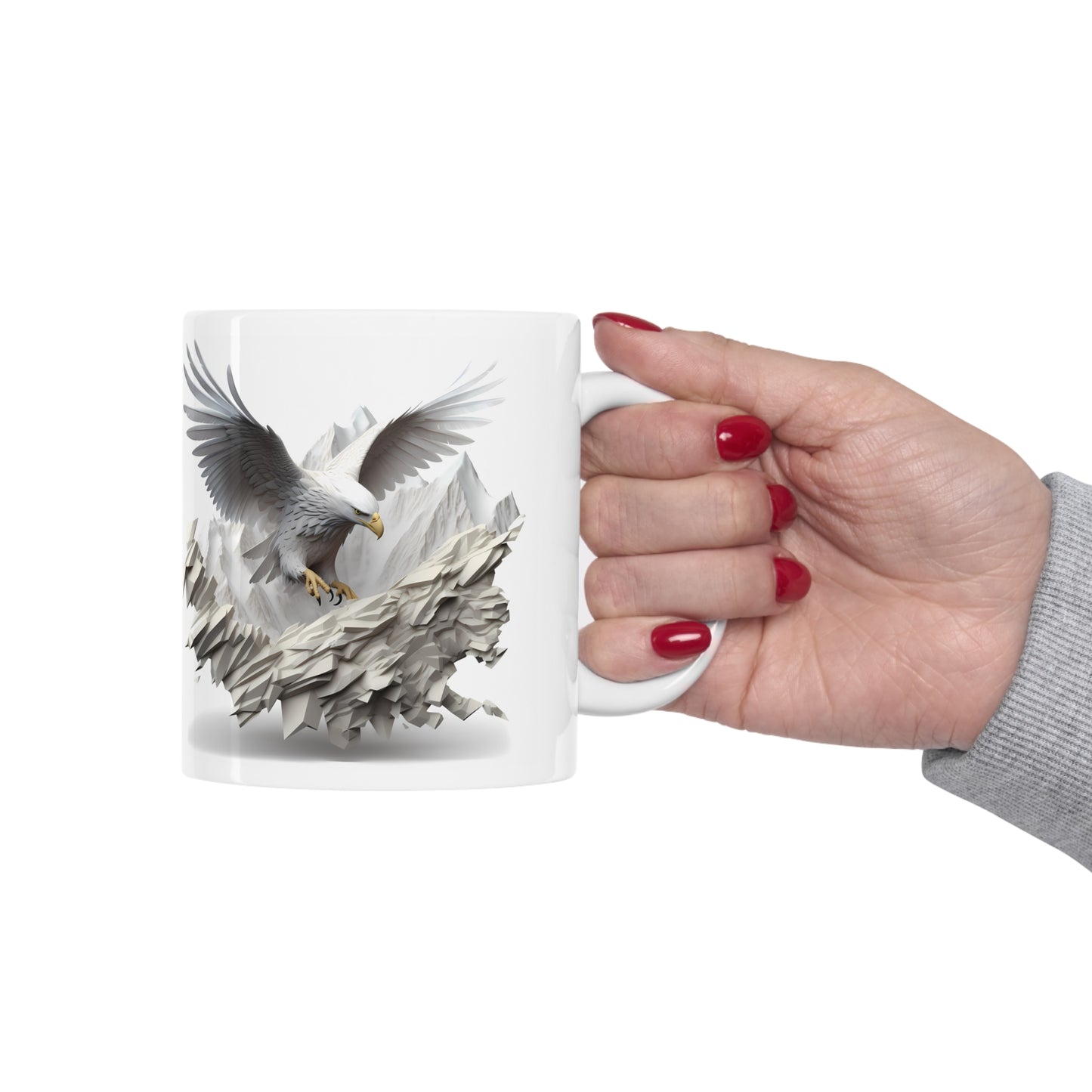 POWERFUL EAGLE ON THE MOUNTAIN 3D MUG - MUGSCITY - Free Shipping