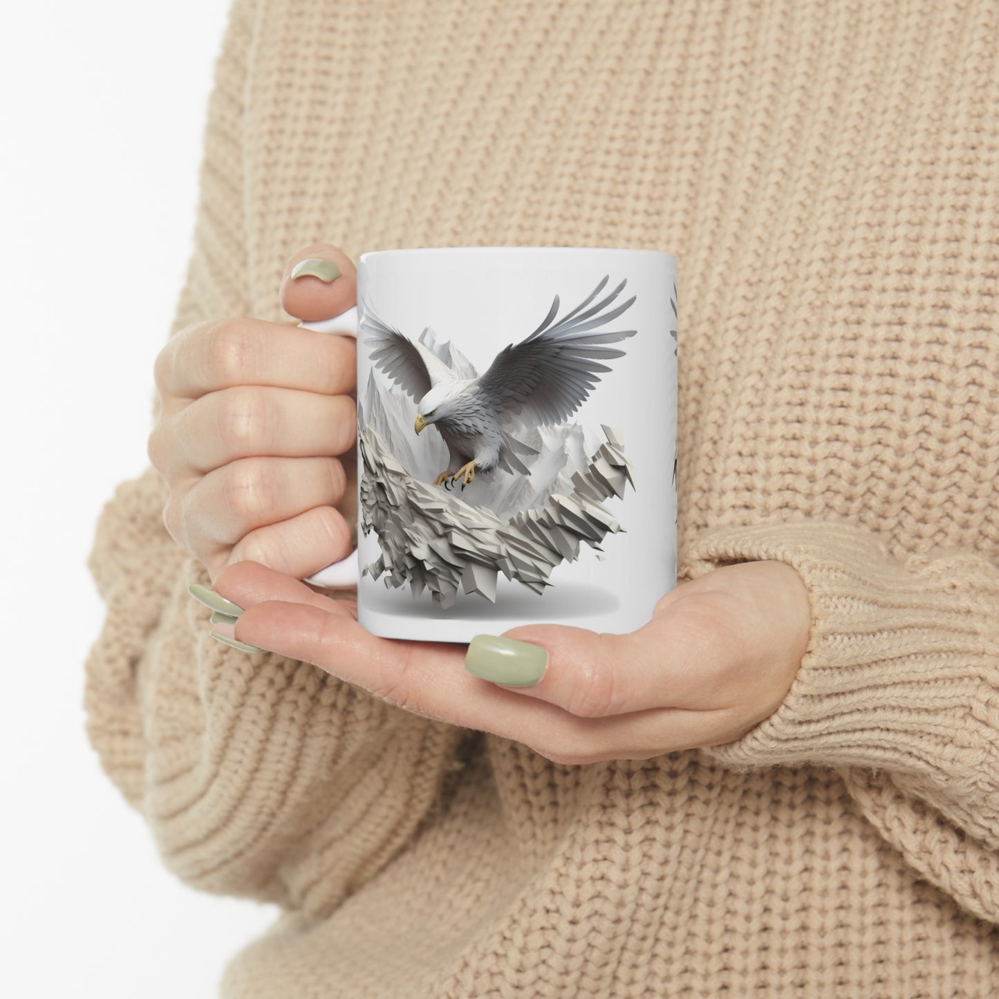 POWERFUL EAGLE ON THE MOUNTAIN 3D MUG - MUGSCITY - Free Shipping