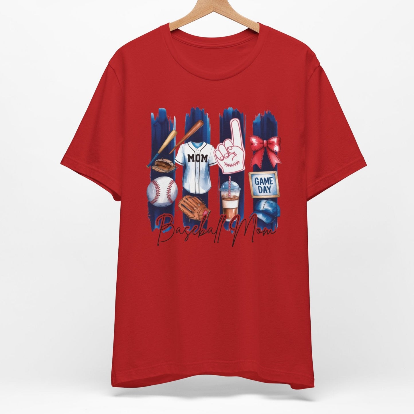 BASEBALL-MOM-SHIRT-TEE-T-CAMISETA-CAMISETAS-RED-ROJA-PLUS-MAMA-MADRE