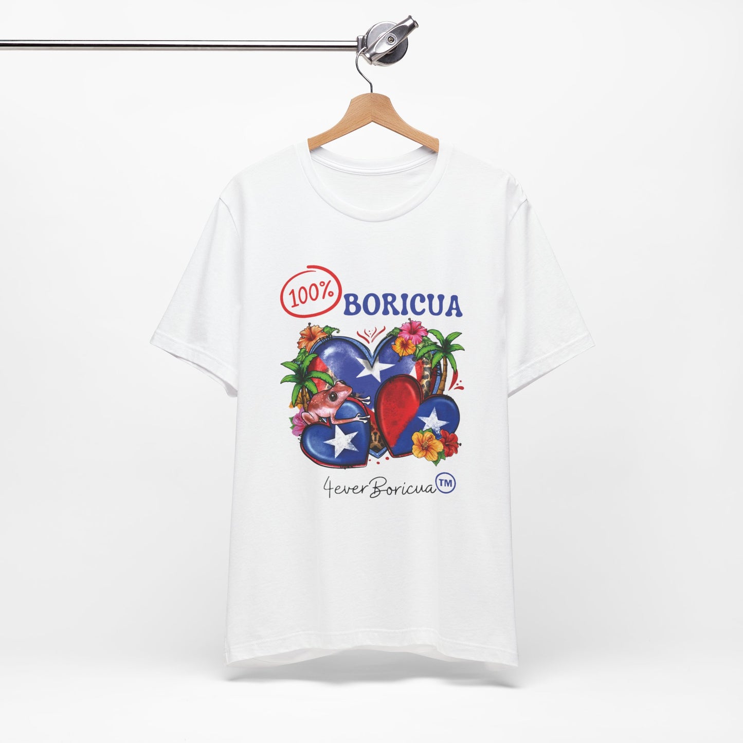 100% BORICUA Unisex Puerto Rico Elements Boricua Shirt 4everBoricua™️ - White