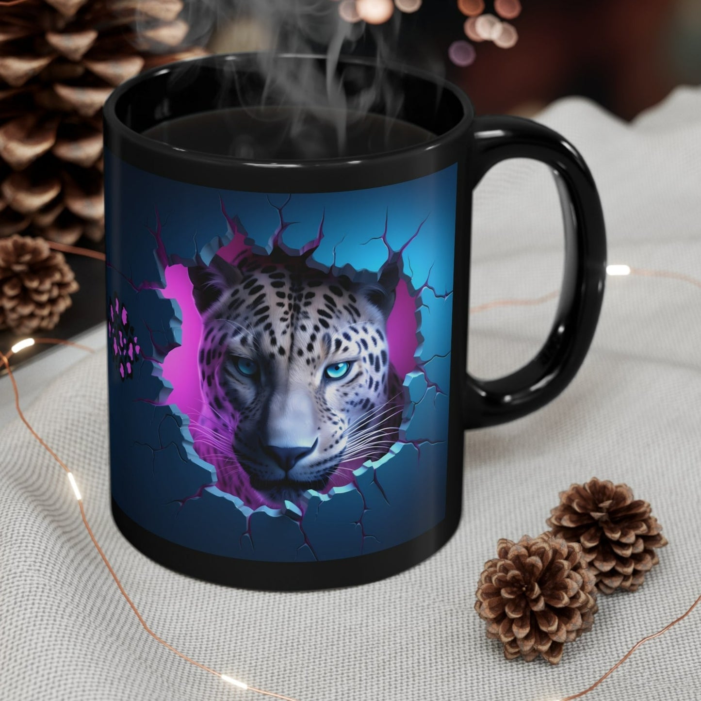 SNOW LEOPARD MUG - 3D ANIMAL BREAKTHROUGH ART | MUGSCITY 23