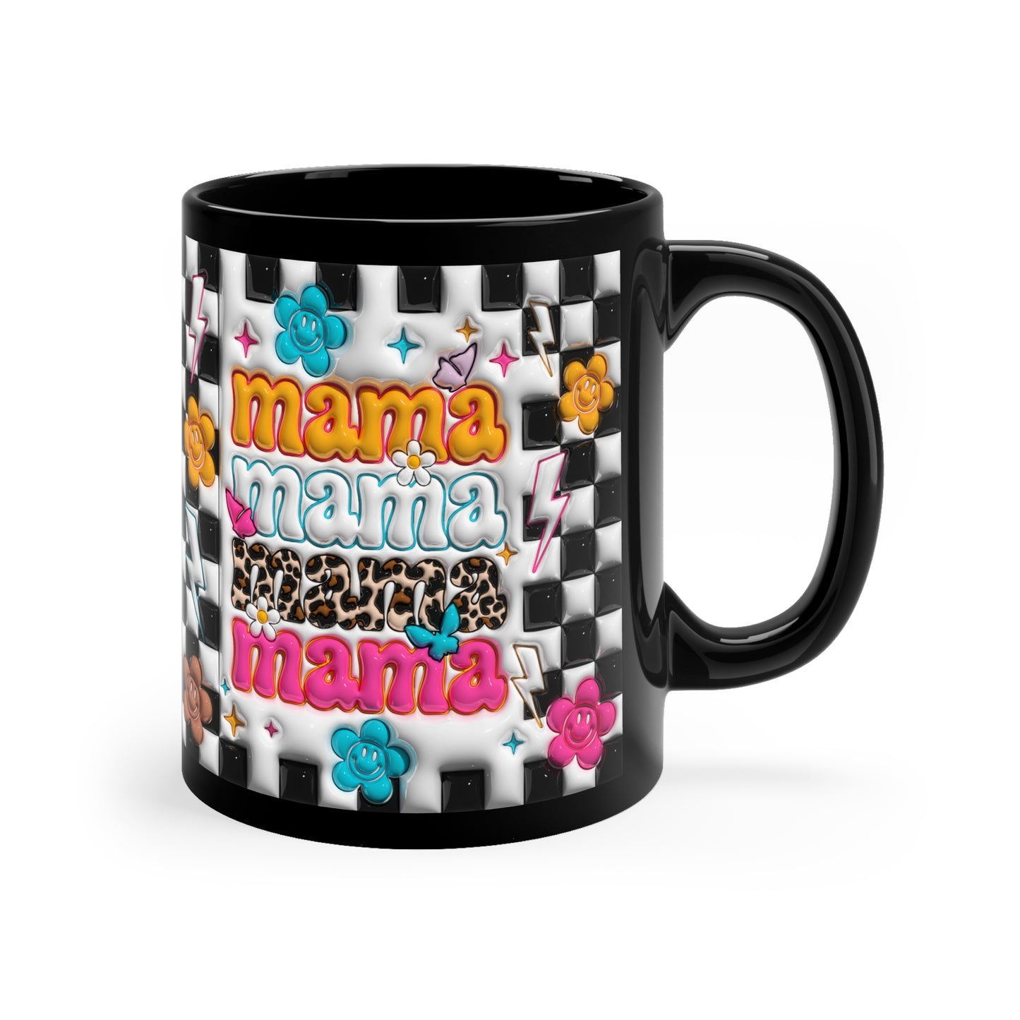 MAMA RETRO FLOWERS CUP COFFEE MUG TAZAS MOM GIFTS | MUGSCITY23