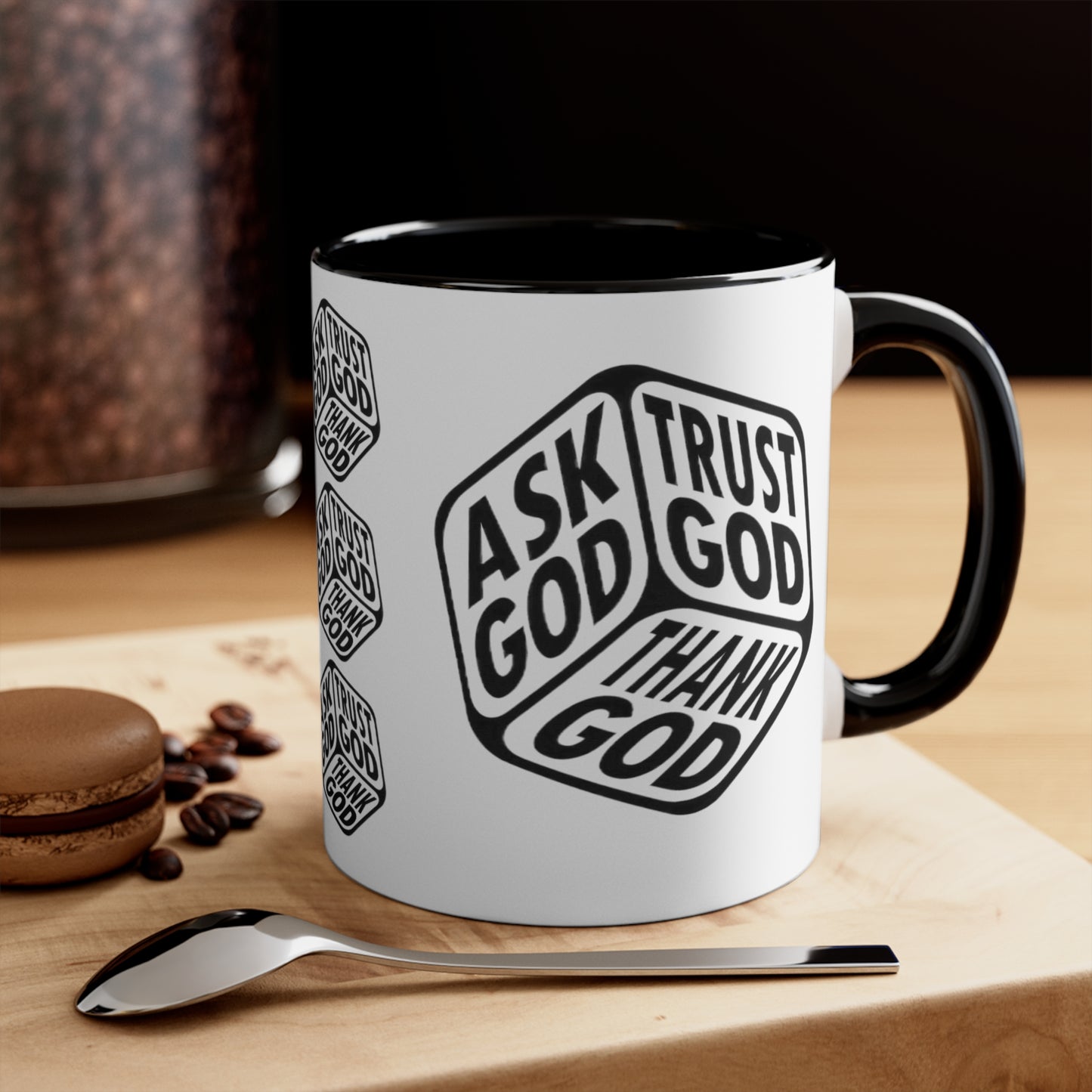 ASK GOD TRUST GOD THANK GOD MUG - Red, Black, Pink, Blue and Navy - MUGSCITY - Free Shipping