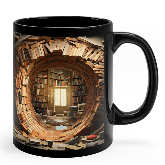 COZY ROUND TUNNEL BOOK NOOK LIBRARY MUG FOR BOOK LOVERS | MUGSCITY 23