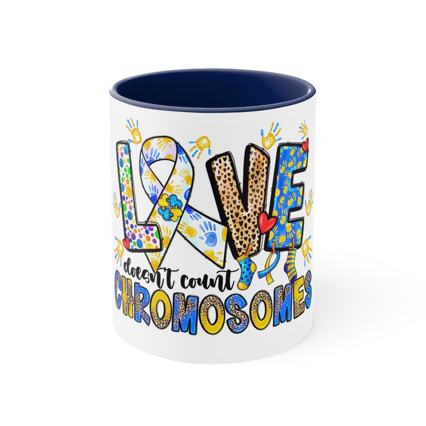 DOWN SYNDROME MUG - Love Doesn't Count Chromosomes - Mugscity - Free Shipping