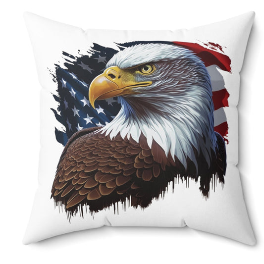 Patriotic USA Eagle and Flag Pillow 16x16 (Cover and Pillow Included). MUGSCITY AND MORE Free Shipping