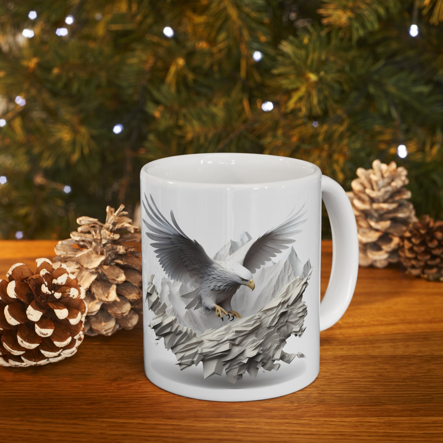 POWERFUL EAGLE ON THE MOUNTAIN 3D MUG - MUGSCITY - Free Shipping