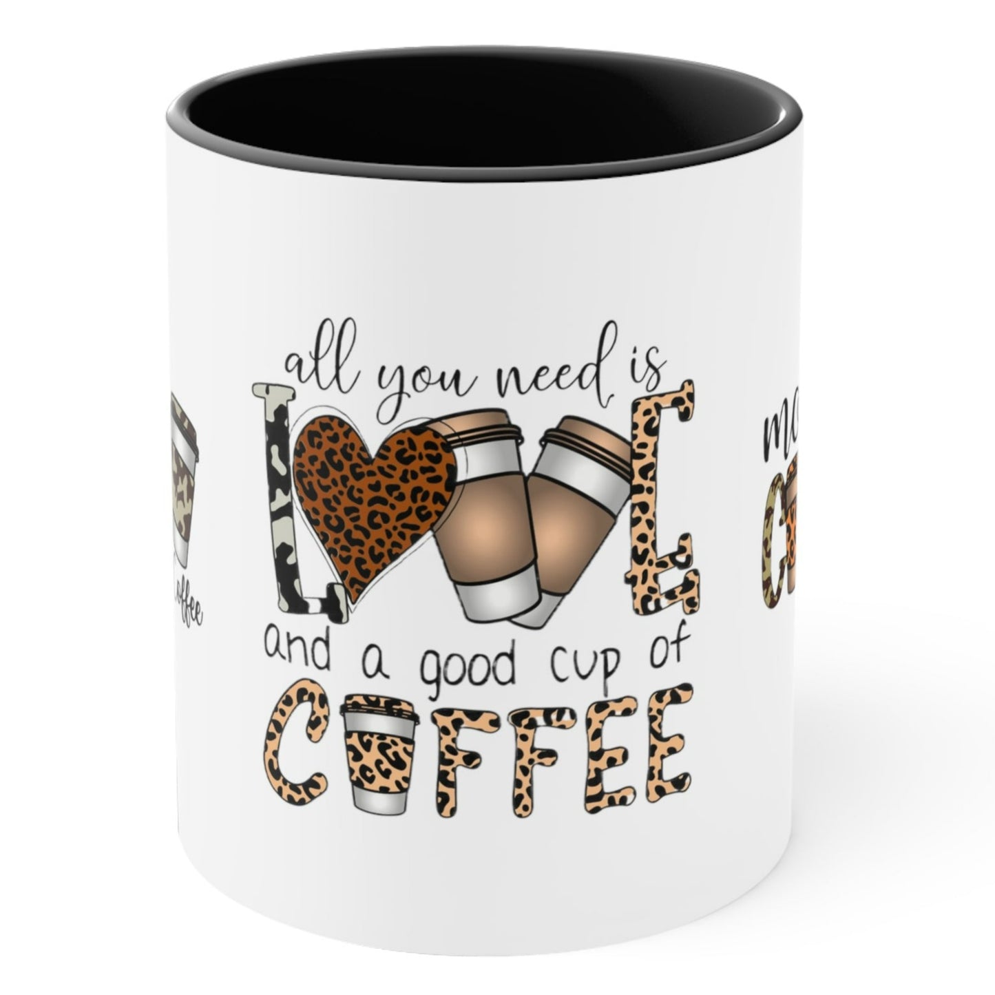 COFFEE LOVERS OFFICIAL Mug - With Color Accents - Black, Red, Pink, Blue, Navy - Mugscity 23 - Free Shipping