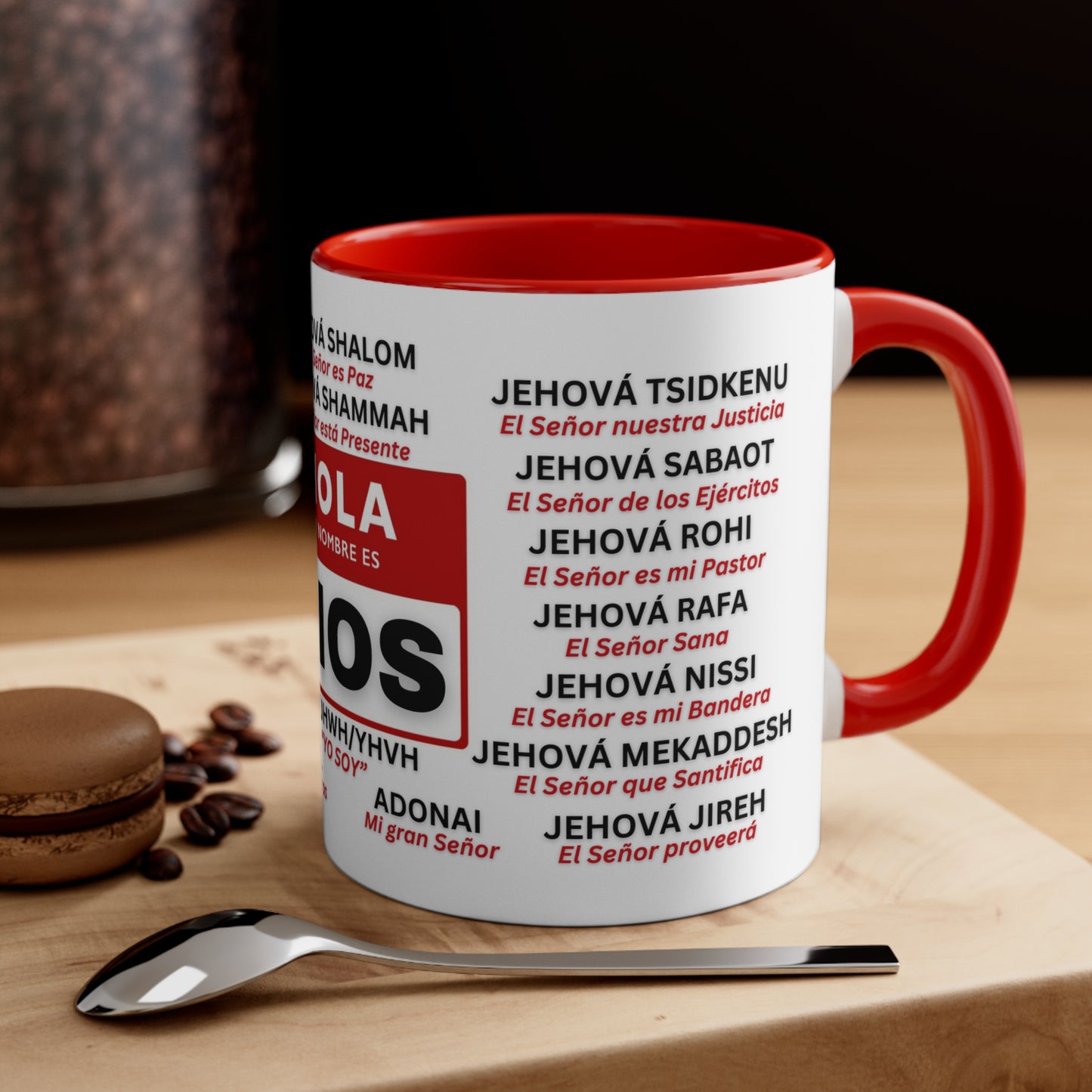 TAZA 21 NOMBRES DE DIOS MUG - CHRISTIAN FAITH GIFTS | MUGSCITY23 (Red)