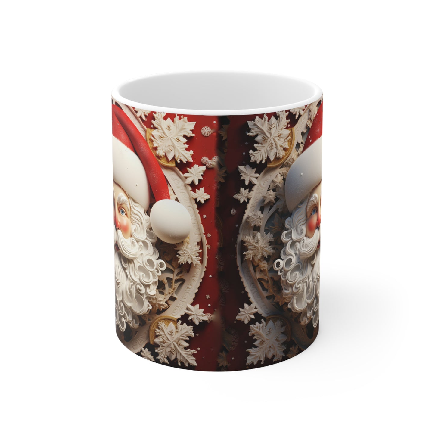 SANTA 3D WHITE MUG - MUGSCITY - Free Shipping