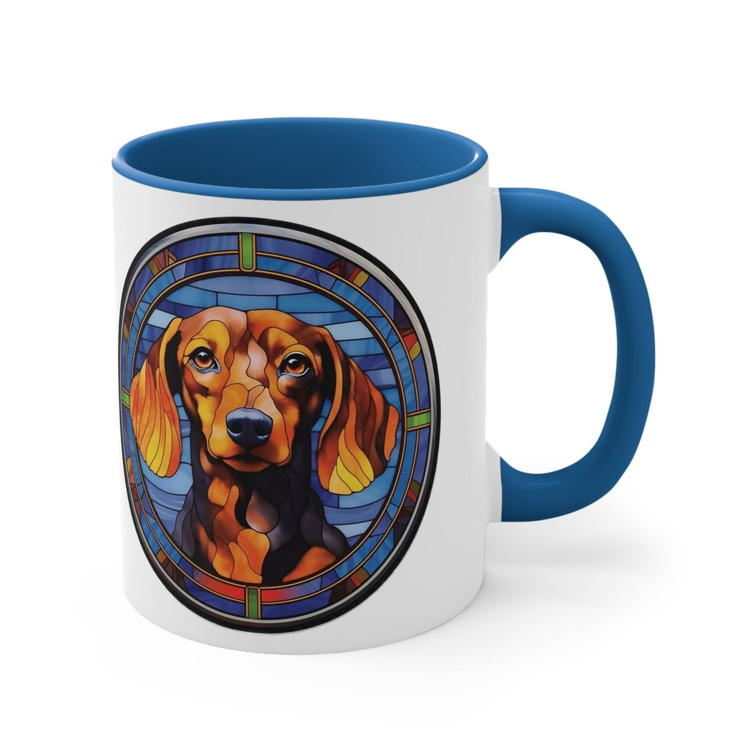 DACHSHUND MUG - Dog Breeds Mugs - Red,Blue, Navy and Black Accents - MUGSCITY - Free Shipping