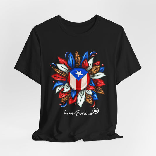 PUERTO RICO BLOOMING FLAG Boricua Unisex Shirt 4everBoricua™️ -Black