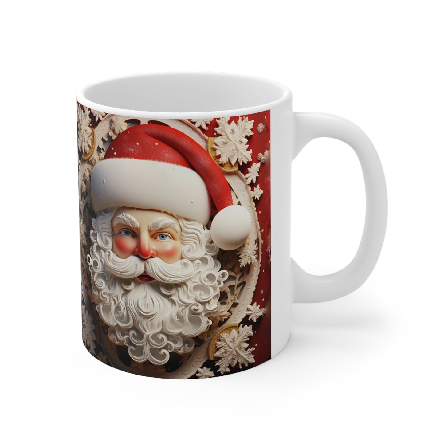 SANTA 3D WHITE MUG - MUGSCITY - Free Shipping