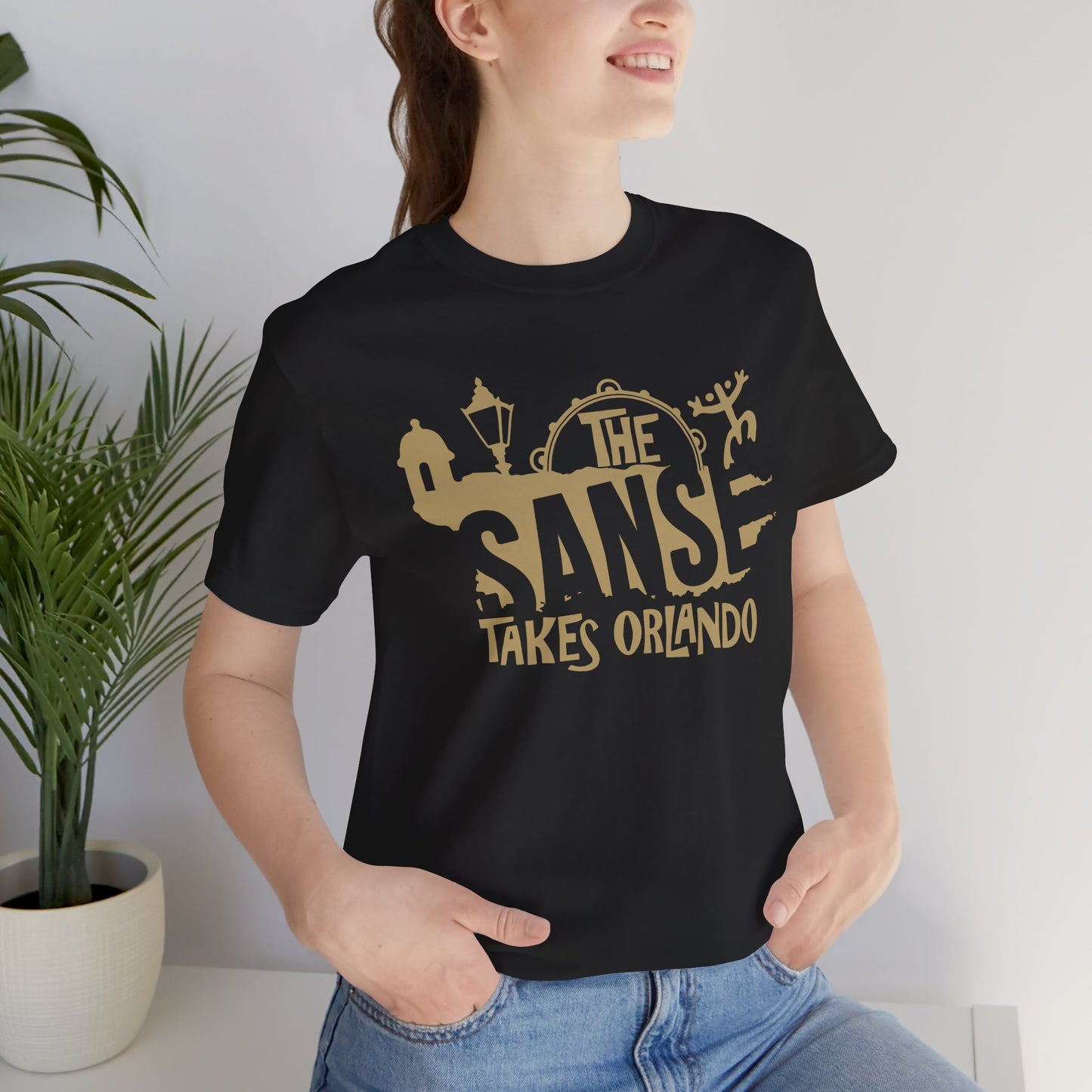 FIESTAS DE LAS SANSE TAKES ORLANDO UNISEX TEE SHIRT SHIRTS CAMISETAS - FREE SHIPPING - Black and Gold - From XS to 5XL