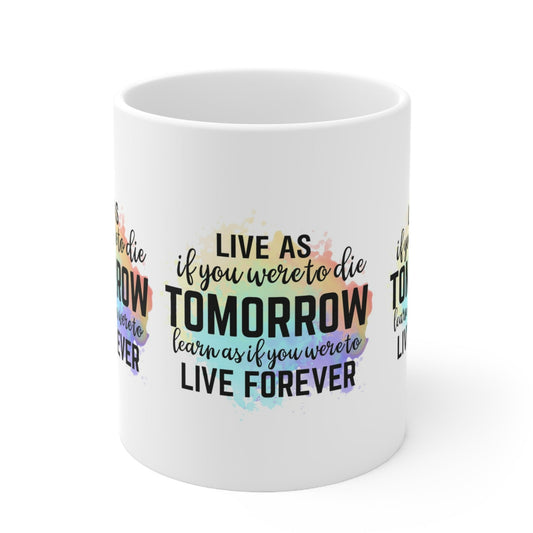LIVE AND LEARN MUG - INSPIRATIONAL QUOTE GIFT FOR GROWTH | MUGSCITY 23