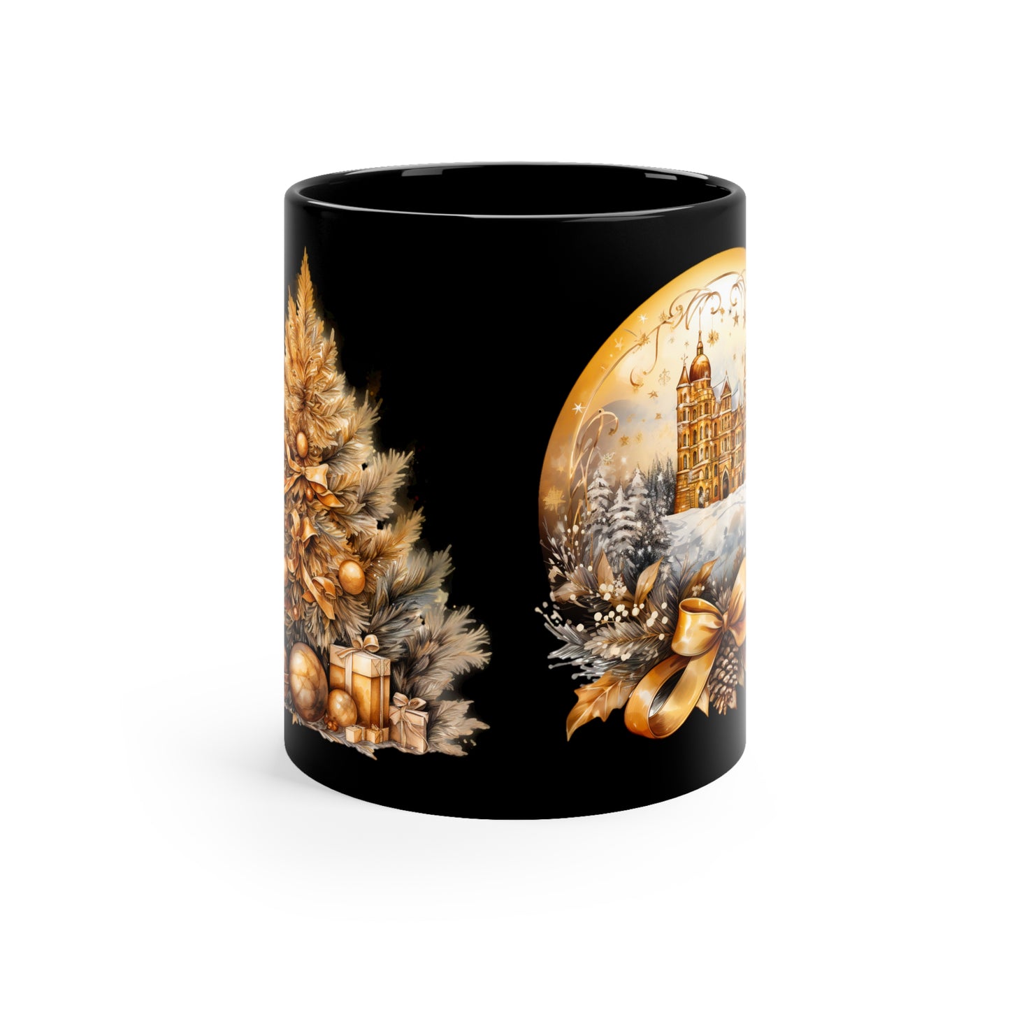 GOLDEN CHRISTMAS TREE AND ORNAMENT MUG - MUGSCITY - Free Shipping