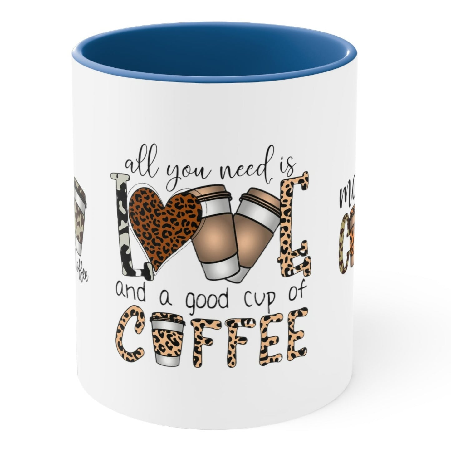 COFFEE LOVERS OFFICIAL Mug - With Color Accents - Black, Red, Pink, Blue, Navy - Mugscity 23 - Free Shipping