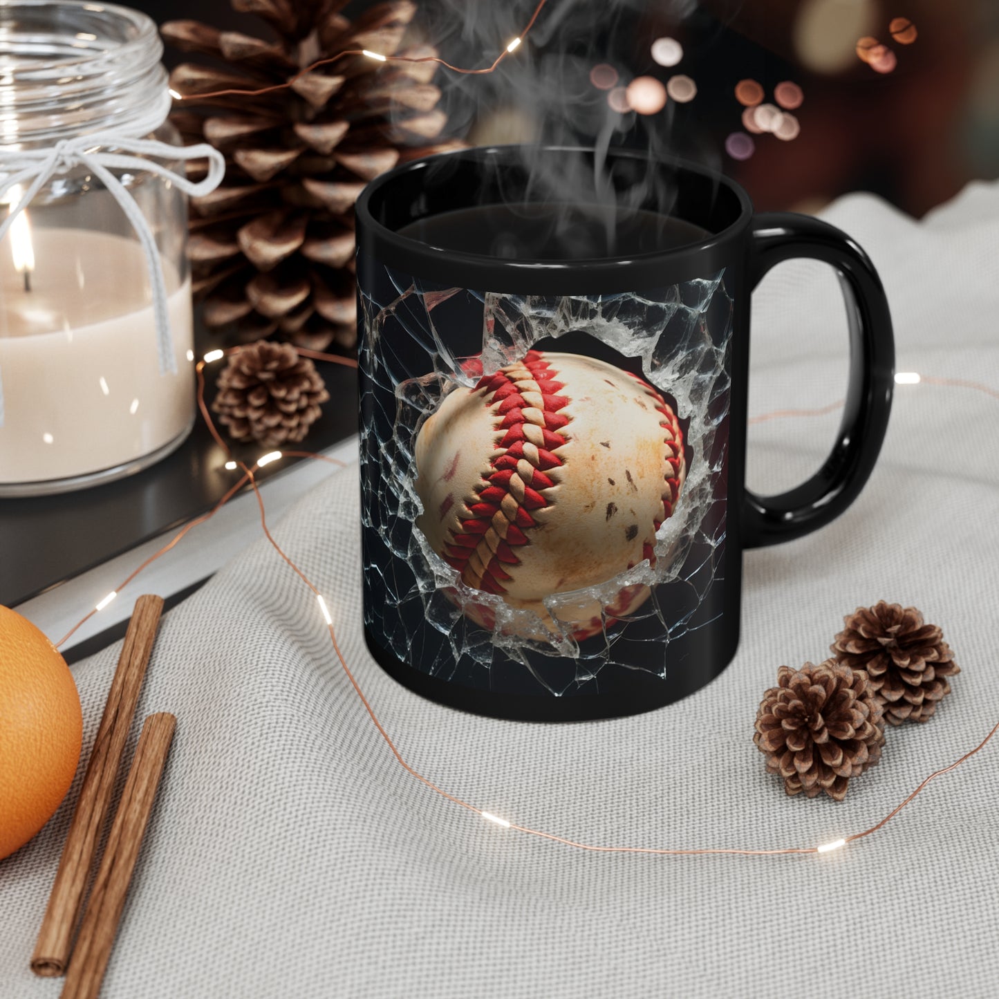 3D BASEBALL MUG FOR SPORTS FANS - CRACKED GLASS ILLUSION | MUGSCITY23