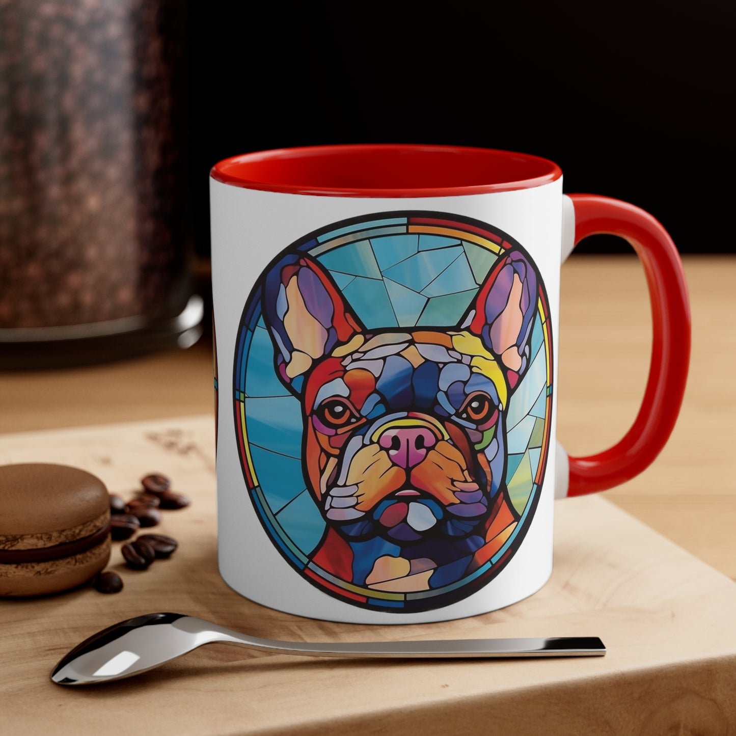 FRENCH BULLDOG MUG - Dog Breeds Mugs - Red, Pink, Blue, Navy and Black Accents - MUGSCITY - Free Shipping