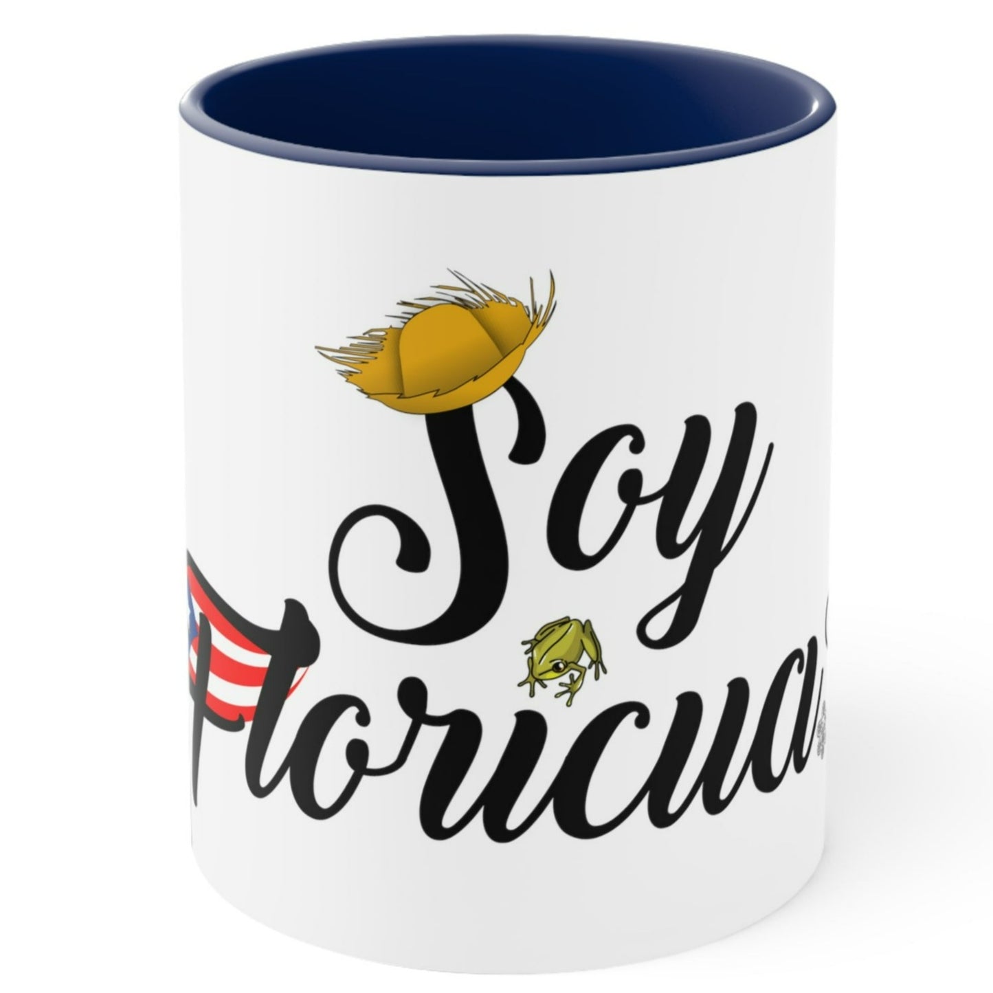 SOY FLORICUA® Trademark Official MUG - My Life and Heart is Between Puerto Rico and Florida - Mugscity