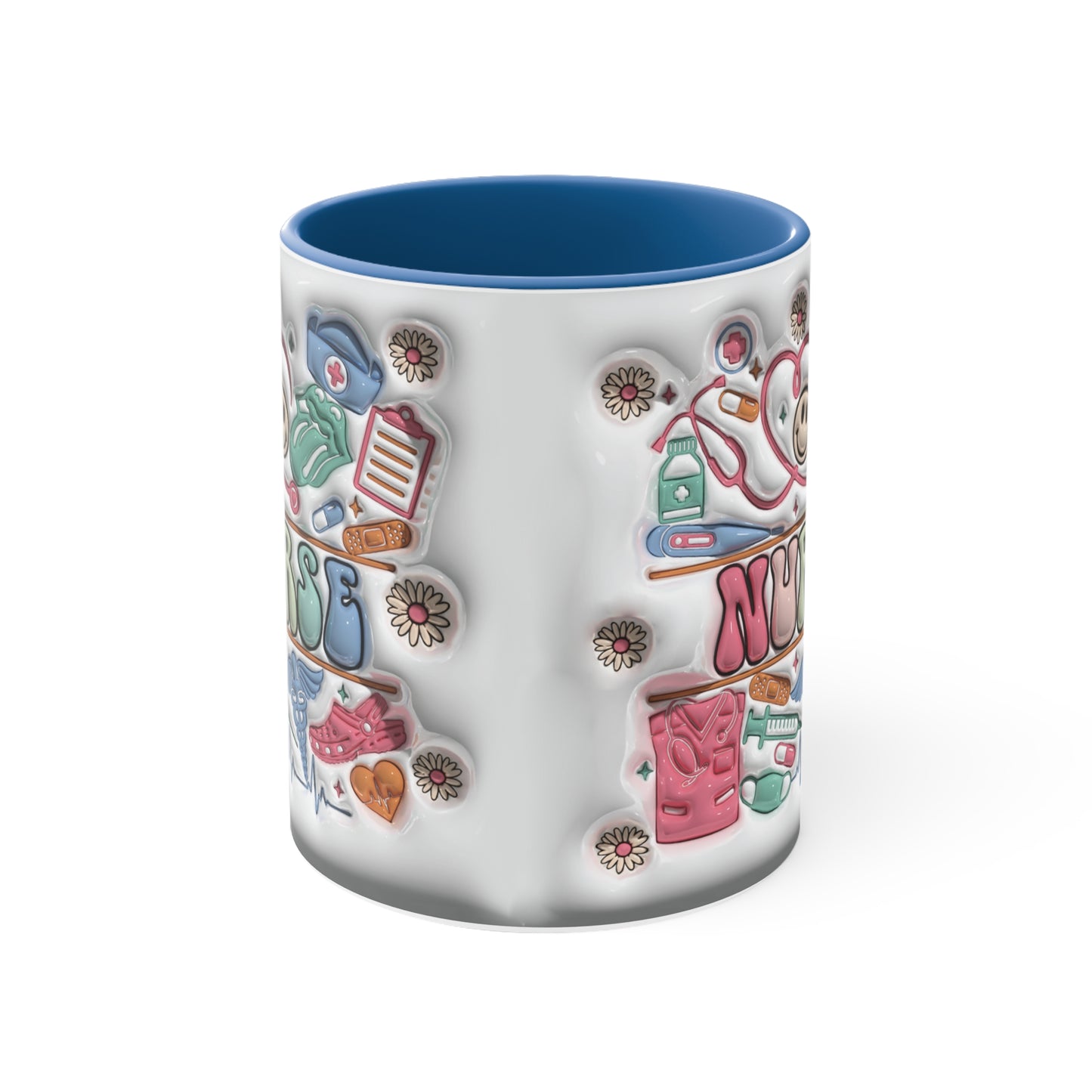 NURSE ELEMENTS MUG - Pink, Blue Accents - MUGSCITY - Free Shipping