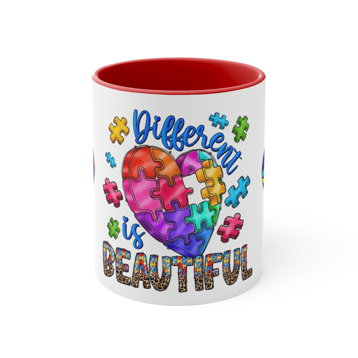 AUTISM MUG - Different is Beautiful - Mugscity - Free Shipping - Red-Blue-Navy-Black-Pink