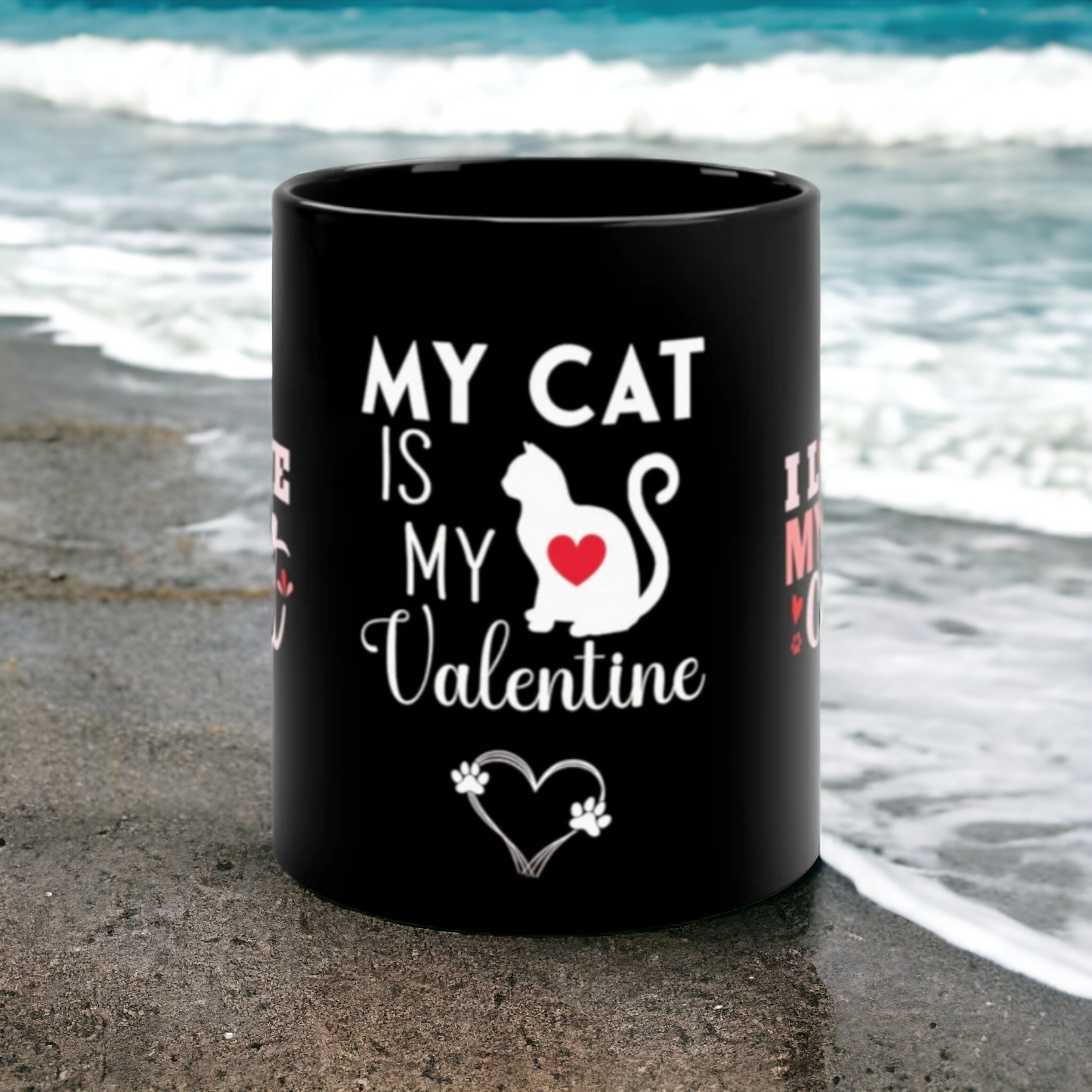 VALENTINE CAT MUG - My Cat is my Valentine Coffee Mug - Mugscity