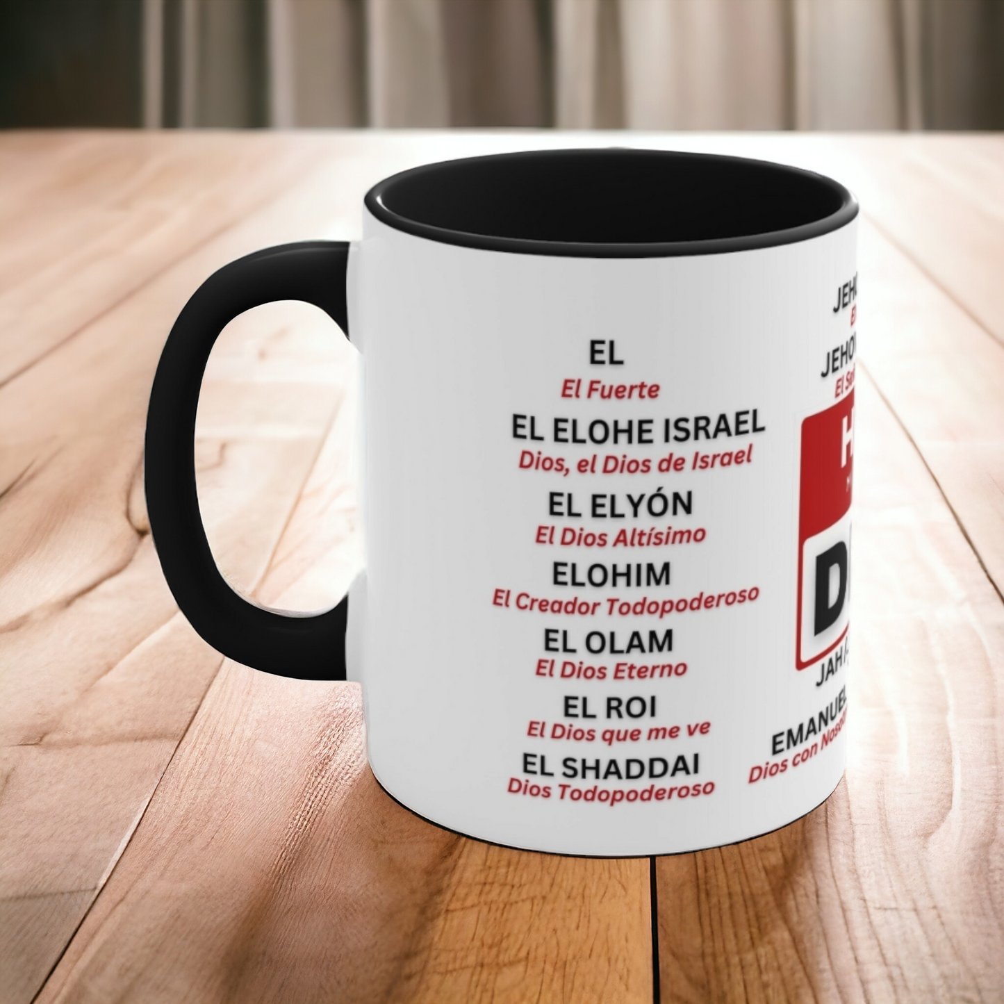 21 Nombres de Dios Significado Mug Spanish 21 Names of God Coffee Mugs Christian Religious Gifts - Black