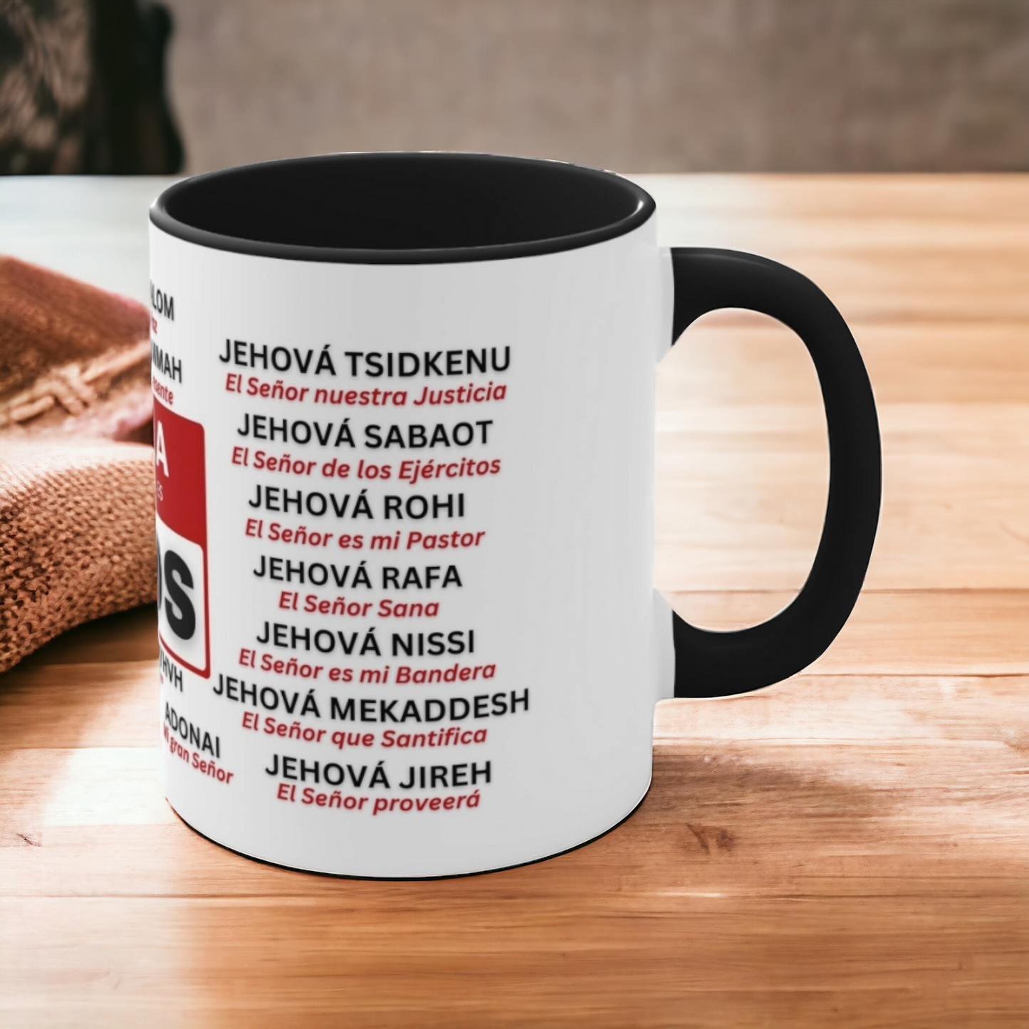 21 Nombres de Dios Significado Mug Spanish 21 Names of God Coffee Mugs Christian Religious Gifts - Black