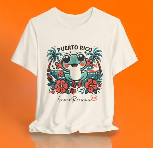 HAPPY COQUI Unisex Puerto Rico Boricua Shirt 4everBoricua™️ - Natural Color