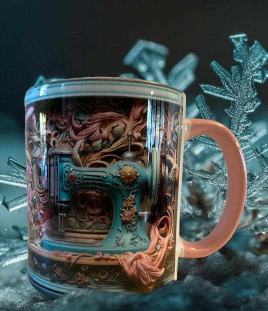 ANTIQUE SEWING MACHINE 3D CUP COFFEE MUG | MUGSCITY23