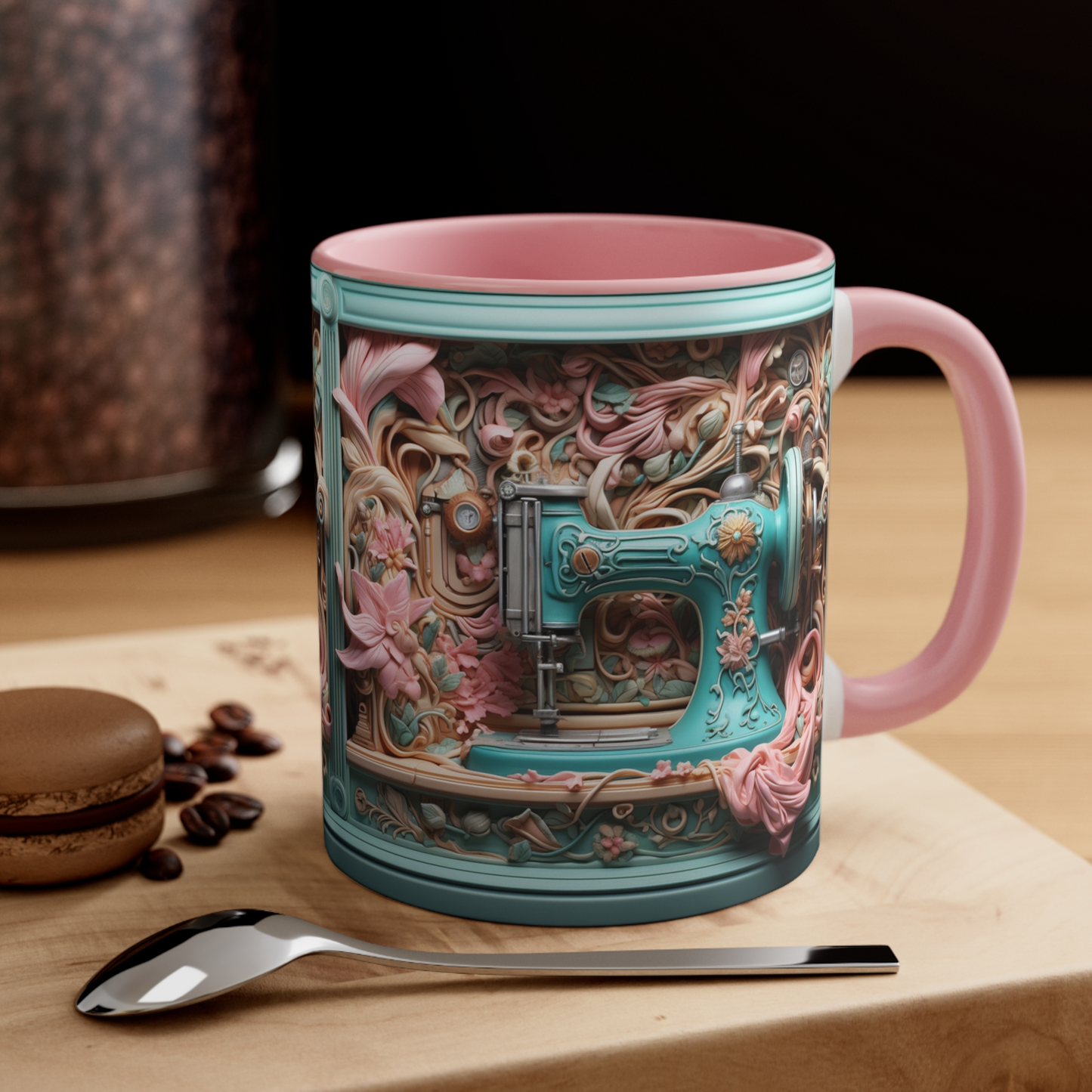 ANTIQUE SEWING MACHINE 3D CUP COFFEE MUG | MUGSCITY23
