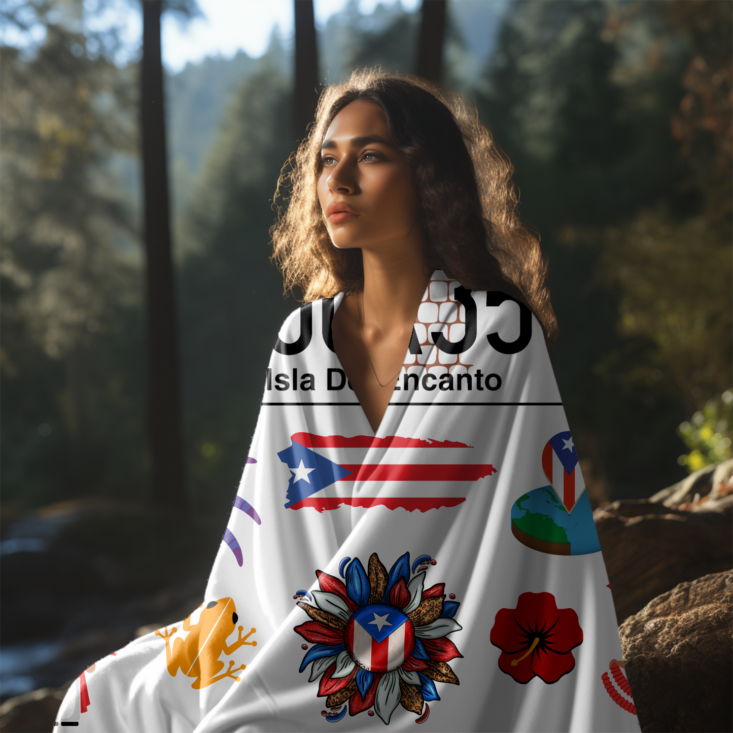 Puerto Rican Elements Blanket – Coquí, Flag, Vejigante – 4everboricua - Frisa Boricua Puerto Rico PR