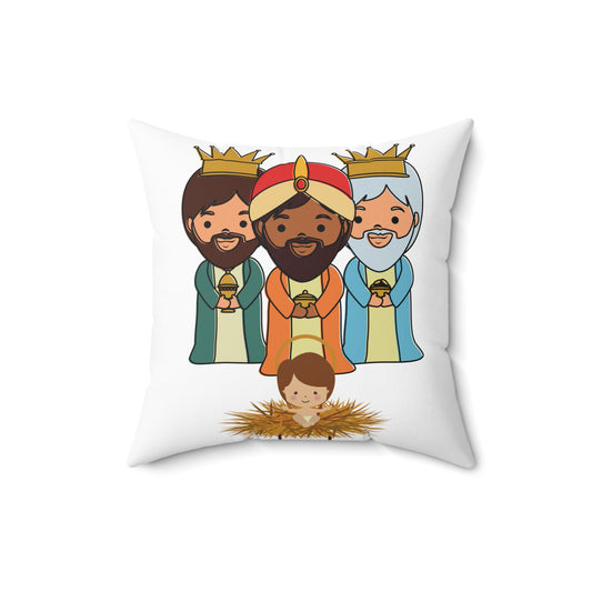 3 Three Kings with Jesus Decorative Cover and Pillows Cojín Reyes Magos - Different Sizes 14X14, 16X16 AND 18X18. Free Shipping..