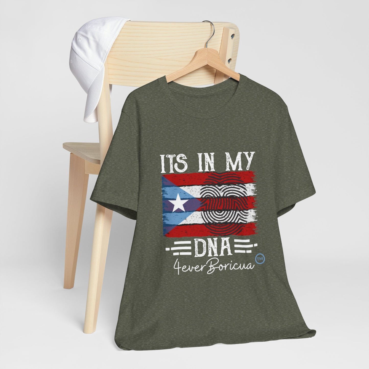 IT'S IN MY DNA Unisex Puerto Rico Boricua Shirt 4everBoricua™️ - Heather Military Green Color