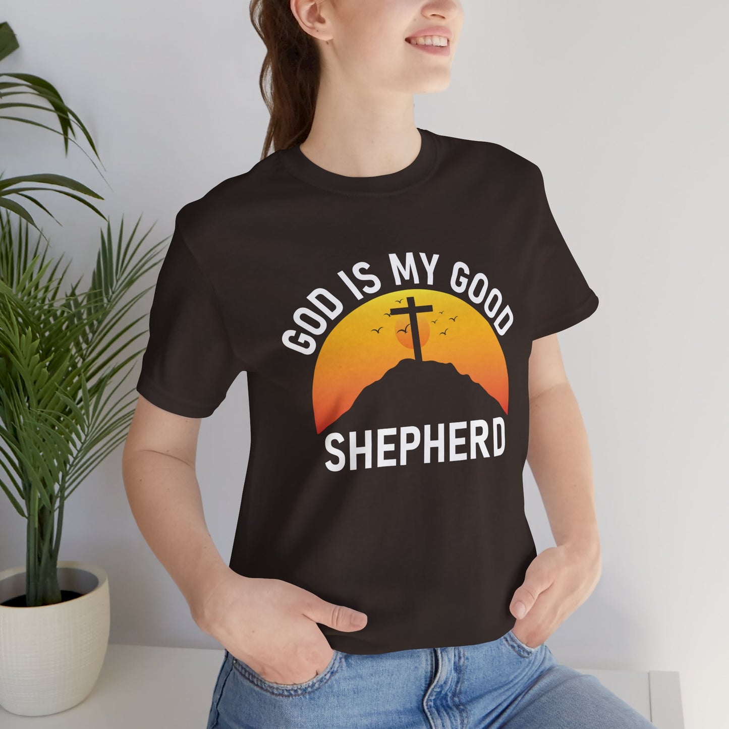 GOD IS MY GOOD SHEPPERD Unisex Team Jesus Shirt | Brown