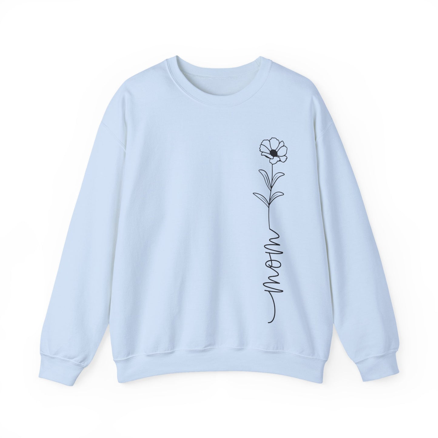 FLOWER TO MOM Sweatshirt | Mother Sweatshirt Crewneck - White, Blue, Pink