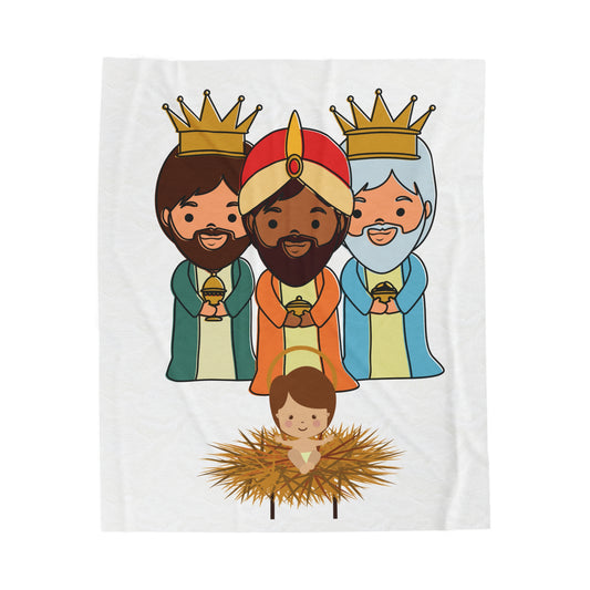 50 x 60 THREE KINGS WITH JESUS Cozy Throw Blanket Reyes Magos Free Shipping