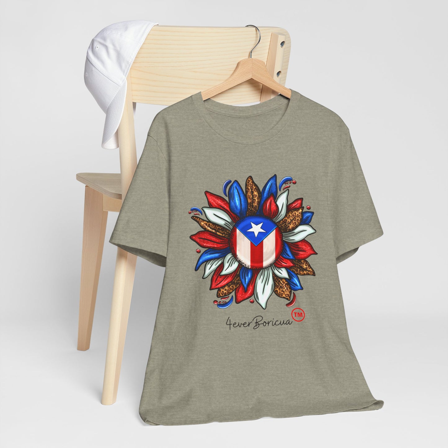 PUERTO RICO BLOOMING FLAG Unisex Boricua Shirt 4everBoricua™️ - Stone Color