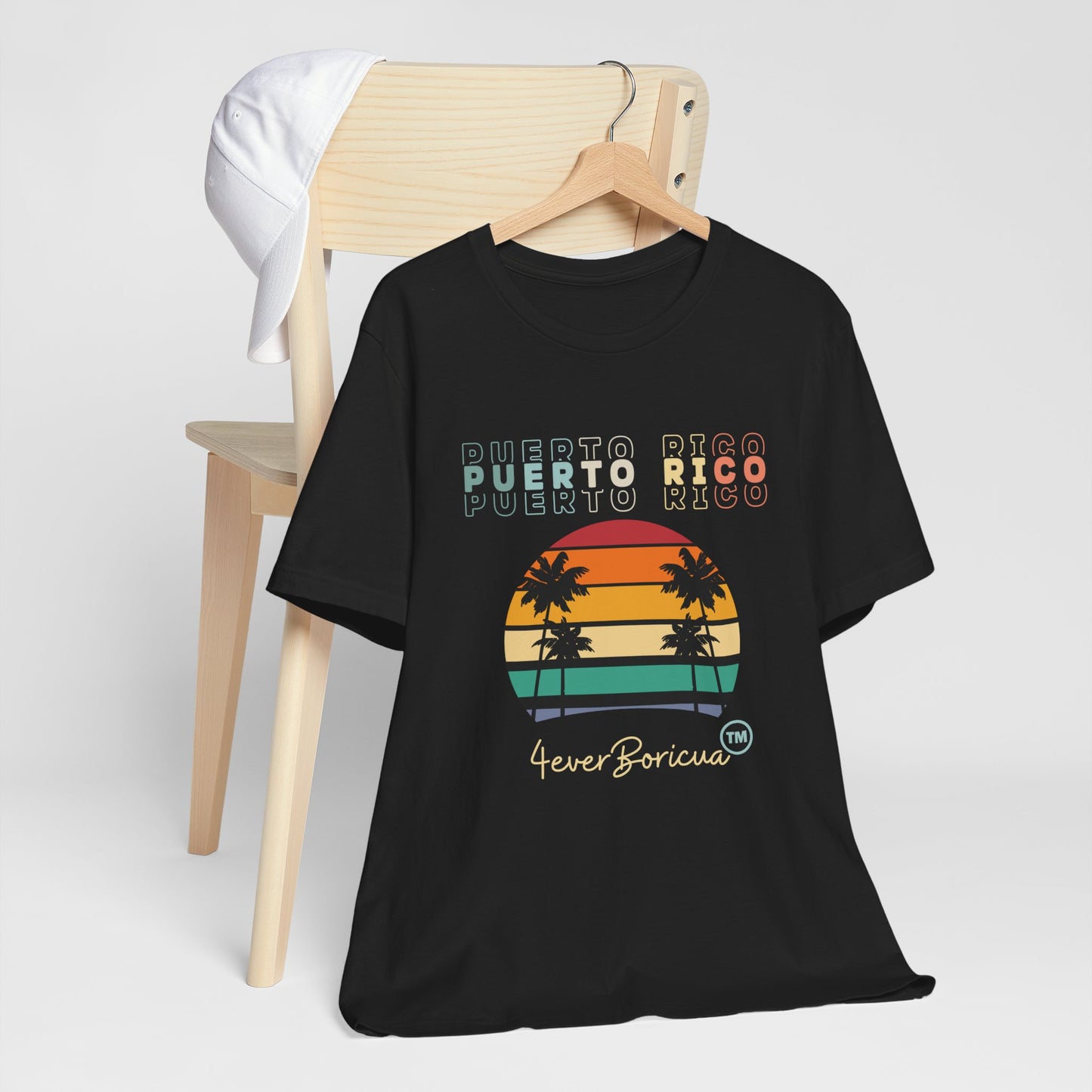 PUERTO RICO BEACH RETRO Unisex Boricua Shirt 4everBoricua™️ - Black