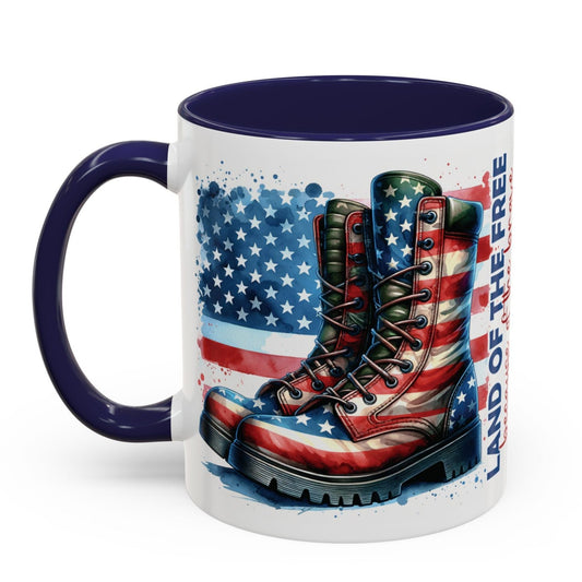 Because of the Braves Veterans Tribute Cup Coffee Mug - Navy, Red