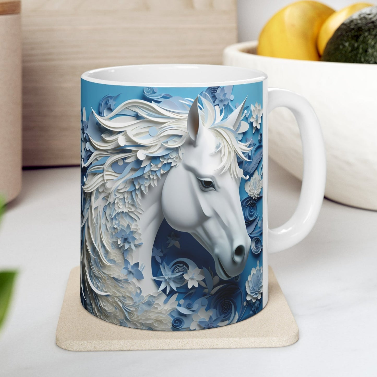 HORSE IN BLUE PARADISE MUG - MUGSCITY - Free Shipping